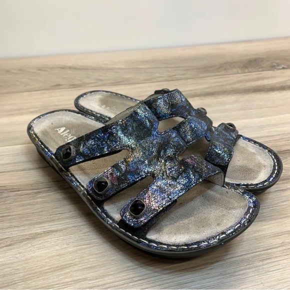 Alegria Other - Alegria Venice Sandals Womens  Quarry Crackle Hook Loop Slides grey7